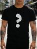 Navy Unisexs Cotton Tee White Big Question Mark Graphic Crew Neck Loose Casual Street Basic Top Summer Daily Male Simple Outdoor