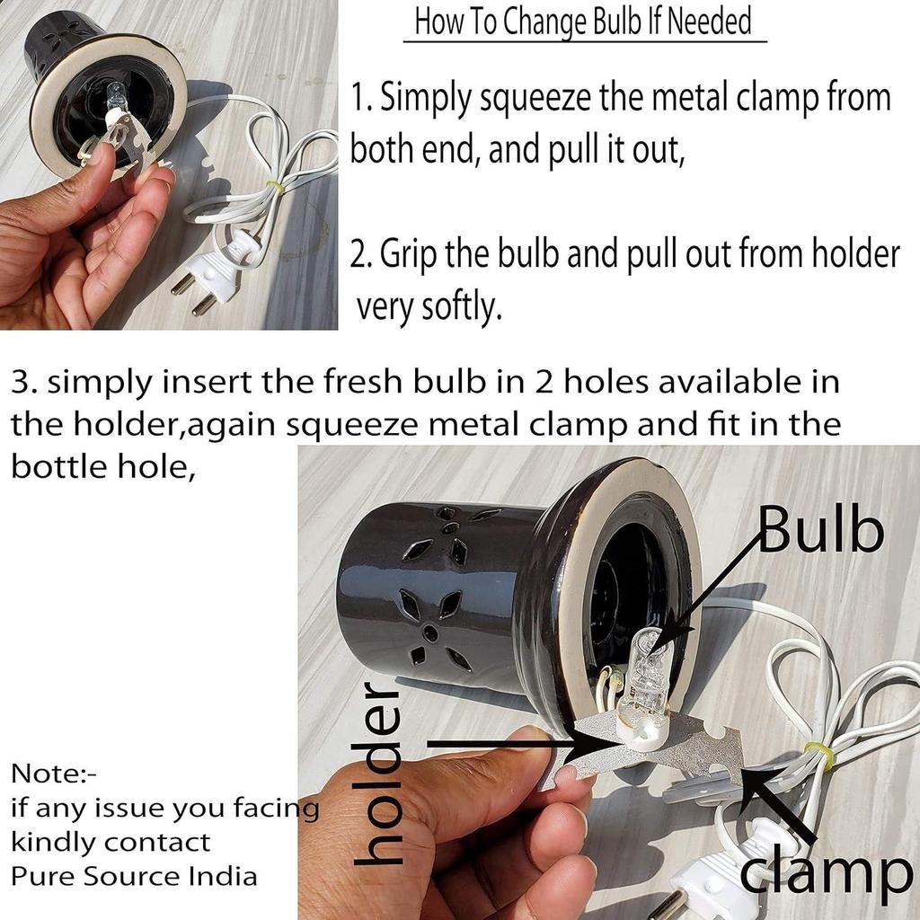 Ceramic Oil Diffuser Electric Small (4.5 Inch, Black)