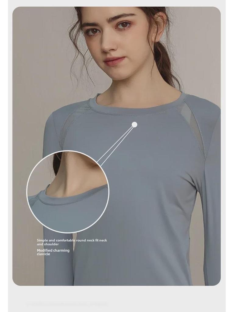 Women's Long-Sleeve Breathable Yoga & Running T-Shirt - Spring/Autumn Fitness Top