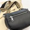 Women's Genuine Leather Saddle Crossbody Bag, 2025 Style, Double Zipper, Top Layer Cowhide, Small Shoulder Bag.