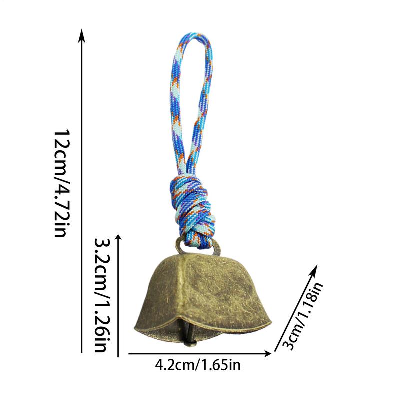 Cow Bells Noise Makers Vintage Clear Sound Grazing Copper Cow Bells With Lanyard Weatherproof Metal Ornament For Outdoor Camping