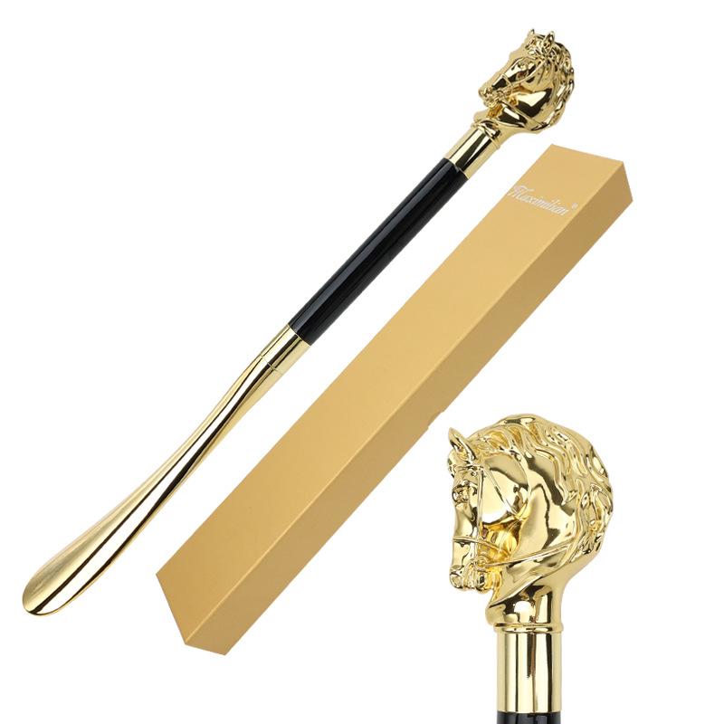 Maximilian Luxury Shoehorn with Metal and Wood Handle for Home or Hotel Use