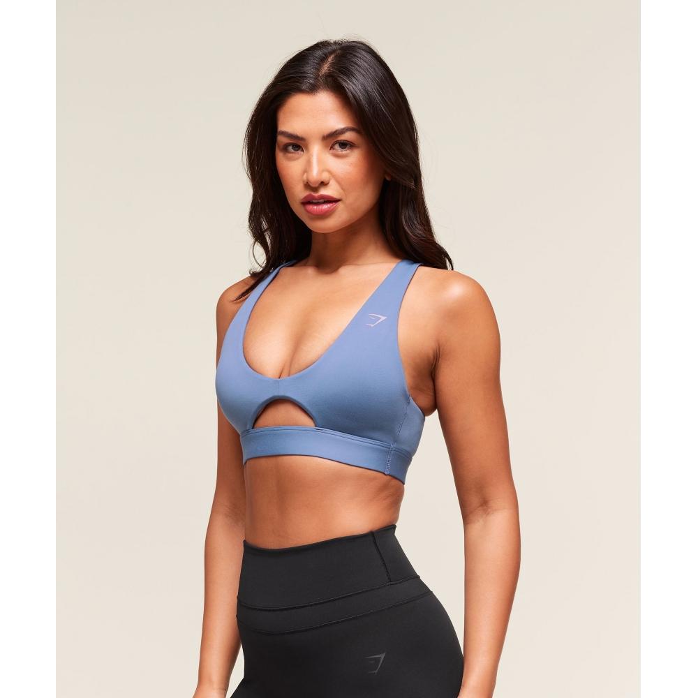 GymshArk Peek A Boo Sports brA Worn Blue b8A5z Udr1