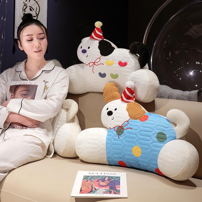 Plush Removable Toy Lumbar Cushion With Cartoon Animal Pattern Chair Doll Decor