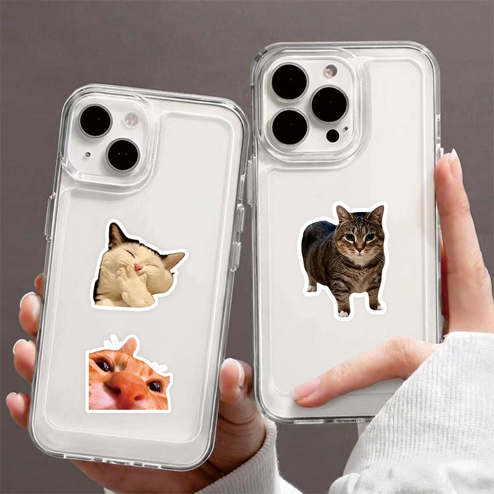 1050 100 Stück Cartoon Lustige Katze Meme Aufkleber Niedliches Tier Kätzchen Ausdruck Aufkleber Wasserflasche Laptop Handy Aufkleber Dekoration