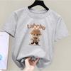 Cartoon Anime Labubu Printed T-shirt Women's Short-sleeved Loose Casual Top Couple Summer