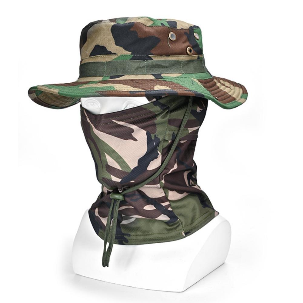 Outdoor Camouflage Mountaineering Hat Cycling Sunscreen Hat Full Face Sunscreen Mask Men's Sunscreen Hat Fisherman's Hat