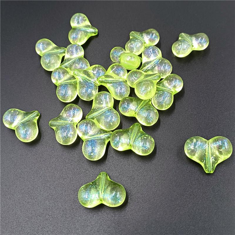 Bracelet Accessories DIY Fine Shimming Peach Heart Beads Scallion Powder Vertical Hole Handmade Materials Fashion Necklace Luminous 10pcs