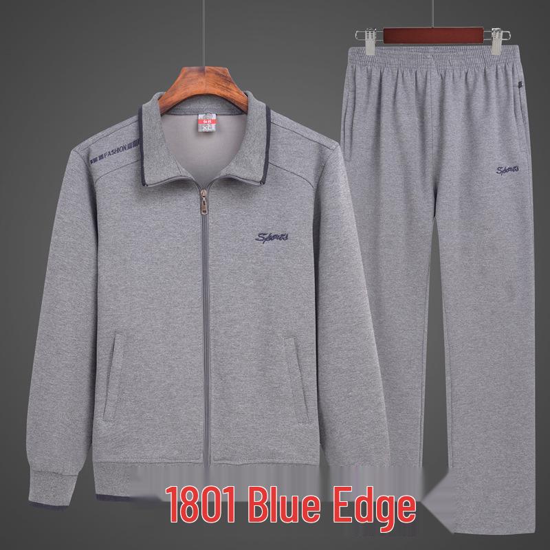 Men's Spring and Autumn Sports Suit for Middle-aged and Elderly – Grandpa Casual Two-Piece Set