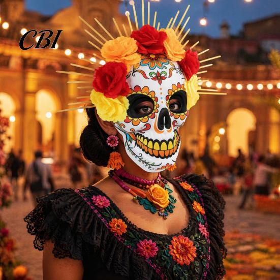 Skull Mask Mardi Gras Mask, Venetian Party Sugar Undead Bride Masquerade Masks for Halloween Cosplay Mexican Day Of The Dead
