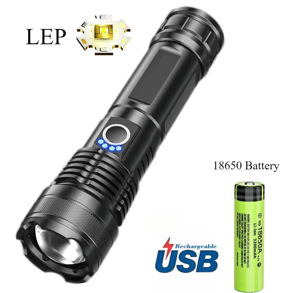 USB Rechargeable Flashlights 1500 High Lumens Super Bright Led Flashlight with 5 Modes Waterproof Powerful for Camping Walking