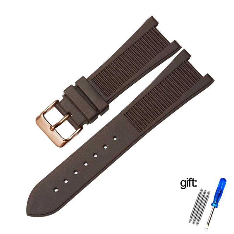 Per Patek Philippe PP Cinturino in Silicone di Alta Qualità 5711 5712g Nautilus Cinturino Orologio Interfaccia Speciale 25mm*13mm Cinturino Orologio da Uomo