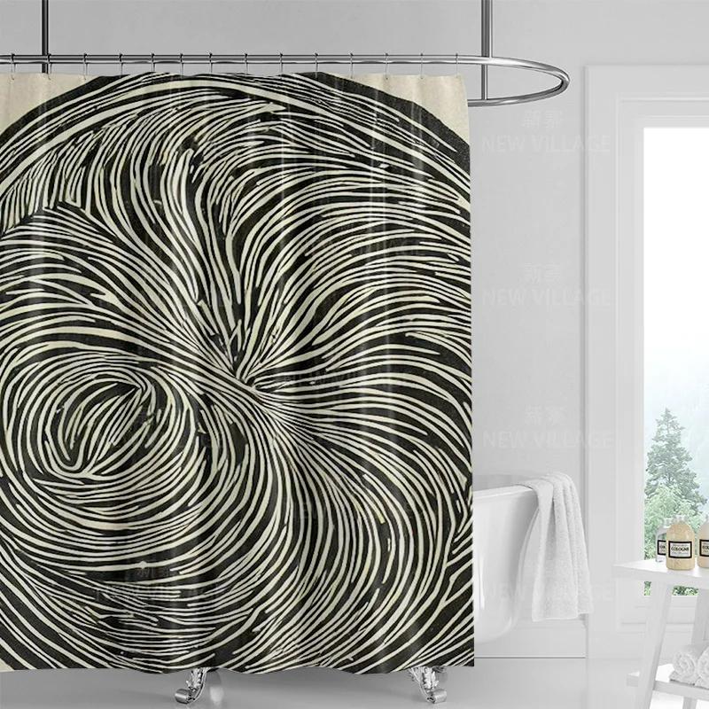 Tenda da Doccia Geometrica Astratta Graffiti Stile Nordico Minimalista Tessuto Impermeabile Tenda da Bagno Tenda da Doccia 180X200