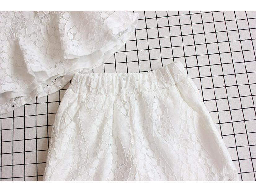 Very Fish 2022 Summer Lace Crochet Girls' Vest and Shorts Set