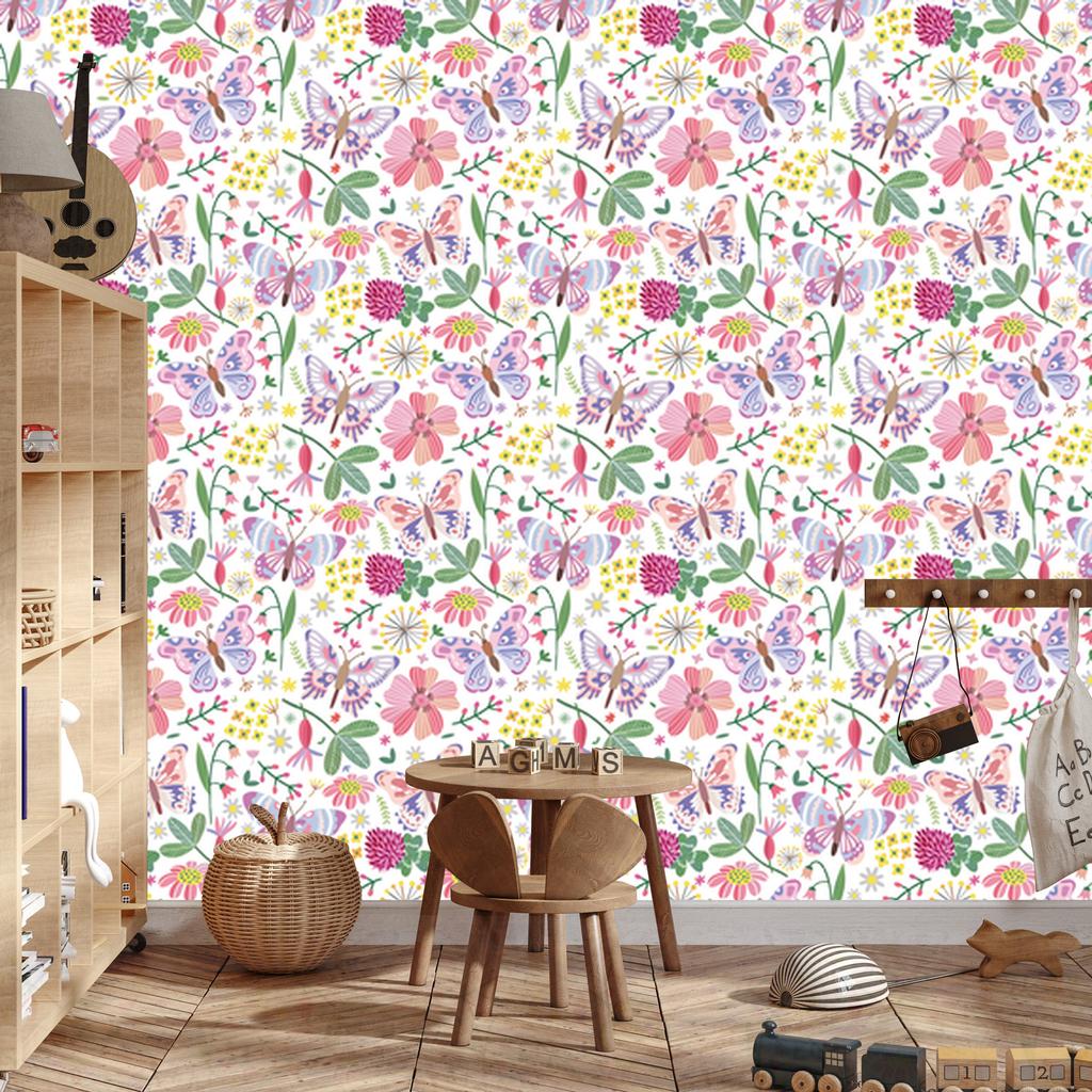Butterflies On a Meadow Wallpaper for Living Room and Bedroom 50x1000