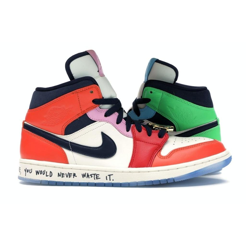 Melody Ehsani X  Air Jordan 1 Mid Fearless Women Sneakers Multi-Color White Black CQ7629-100