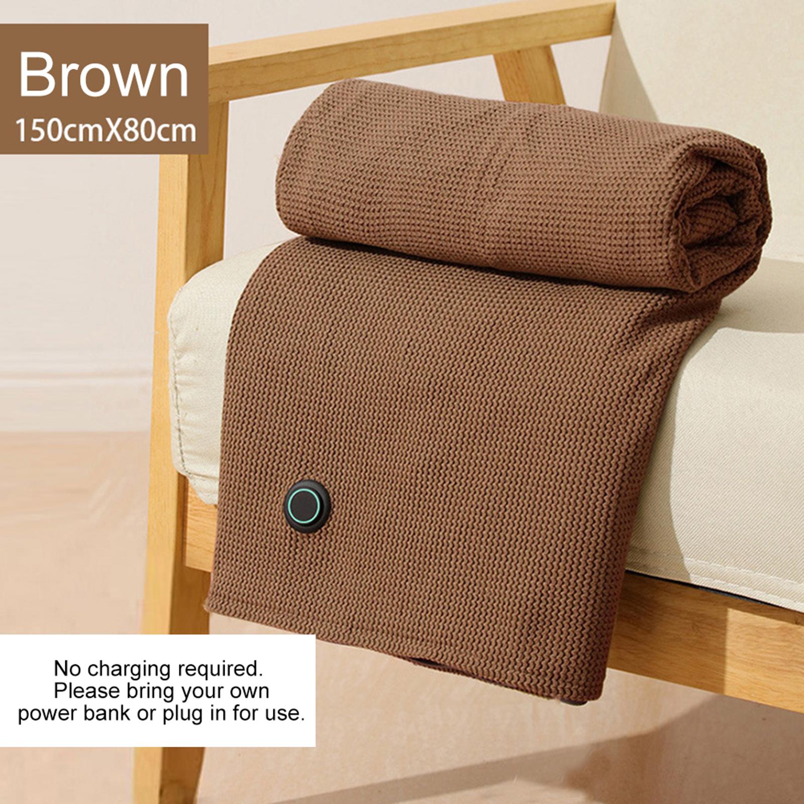 

Office USB Electric Heated Blanket Wearable Heated Throw Blanket Adjustable 3 Levels Temperature Machine Washable Warmer Blanket кавовий