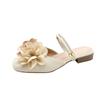 Fashion Slippers Women 2025 New Flowers Luxury Slideshow Soft Designer Summer Low Heel Beach Floral Women's Shoes Zapatos De Mujer