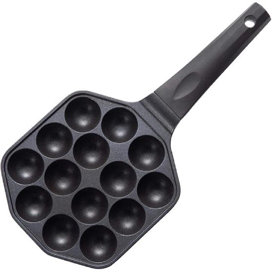 Takoyaki Pan, 14 Holes Aluminum Alloy Aebleskiver Maker NonStick Cooking Baking Cake Mold Tool for Japanese Taiyaki StuffedPancake Appam Paniyaram