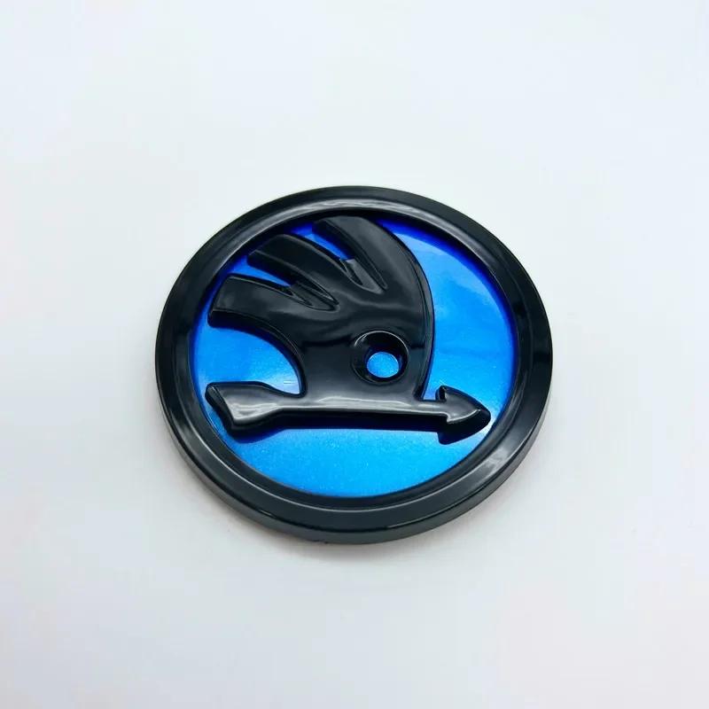 Skoda 2025 Gorące 80mm 90mm 100mm Emblemat Logo Samochodu Grill Przedni Samochodu Emblemat Bagażnika Tylnego dla Skoda Octavia Rapid Fabia A7 Superb KAMIQ V