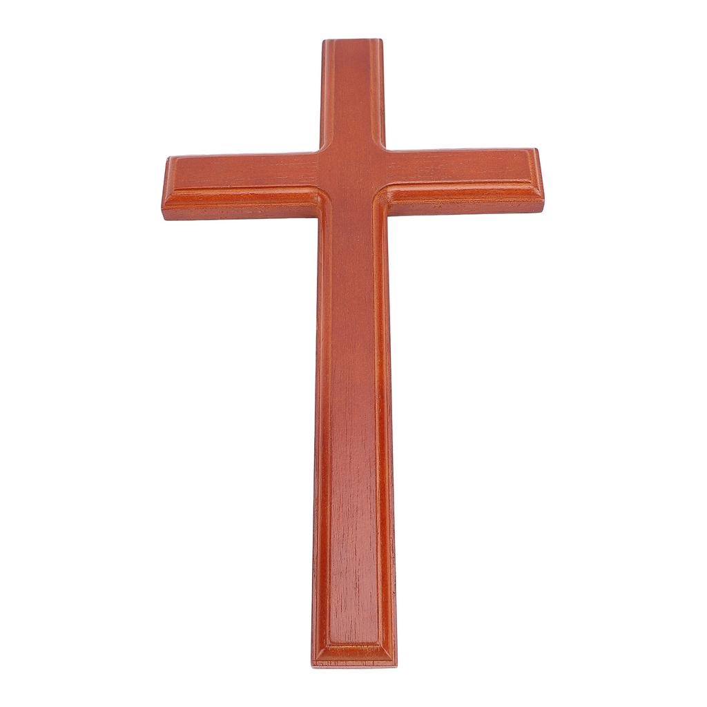 Wooden Crucifix Wall Decor 30cm Simple Smoothly Polished Wood Wall Hanging Crucifix