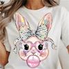 Cute Rabbit Pattern Casual Top 90s Short Sleeved Summer T-Shirt Fashion Trend Versatile Women's Print Regular Style O-Neck T-Shi