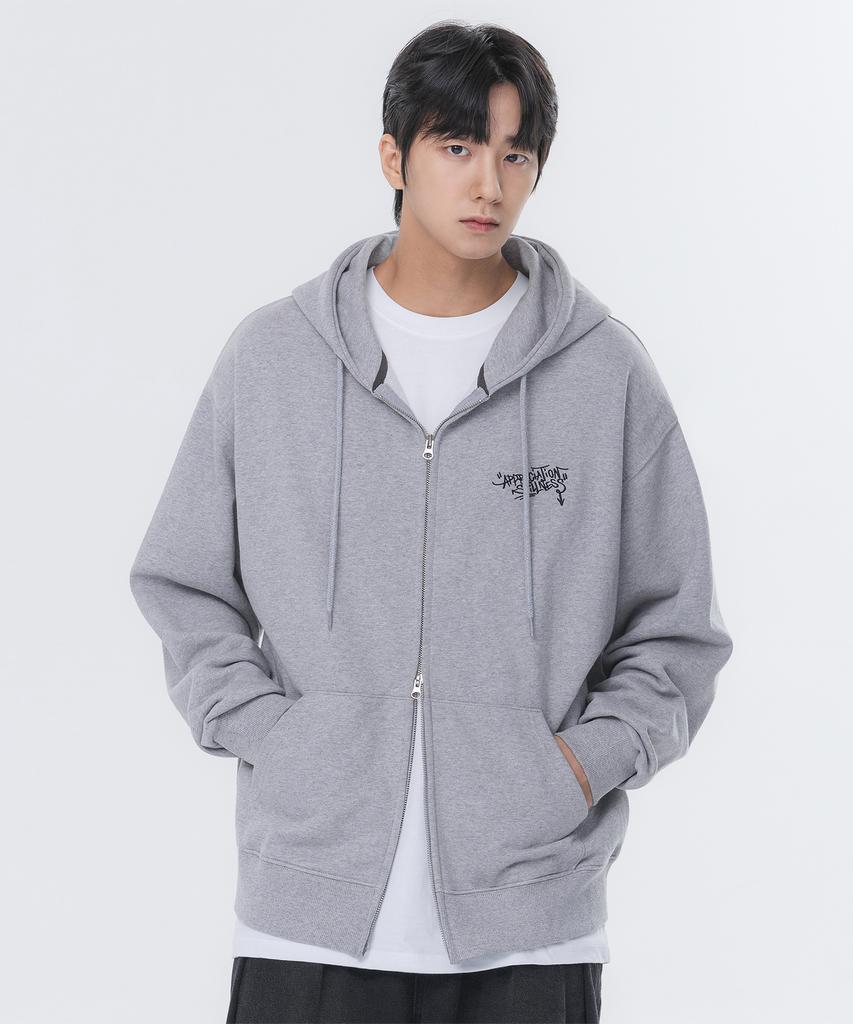 Alvinclo Silence Two-Way Oversized Zip-Up Hoodie Azh304 (2 Colos)