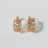 Golden Plated Hollow Zirconia Huggie Hoop Earrings for Women Jewelry Wedding Party Accessories
