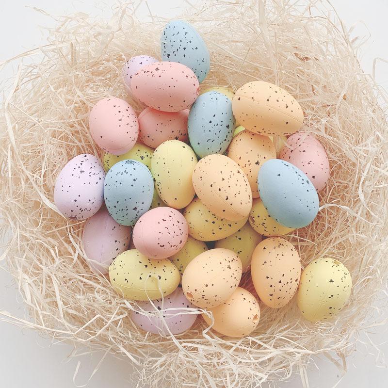 20 st Påskägg, Mini Duvägg, Påskpresenter, Prickiga Påskägg Dekorerade med Blomsterkrans, Simulerade Ägg, Heminredning
