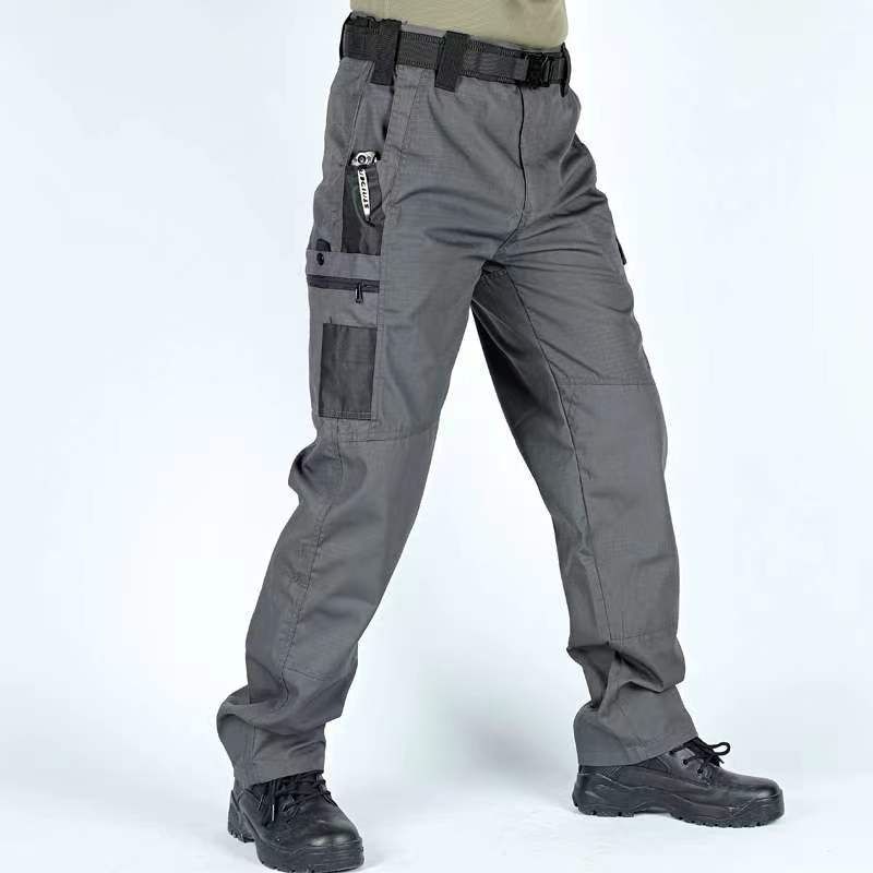 

Tactical Pants for Men Autumn Winter Wear Resistant Training War Training Multi Pocket Waterproof Outdoor Multi Pocket Pants M серый
