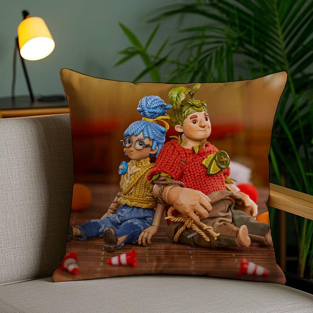 Kissenbezug Spiel It T-Takes Two Sofa Kurzer Plüsch Doppelseitiger HD-Druck Zimmer Home Office Geschenk Kissenhülle