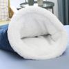 Katzen-Winterschlafsack, gemütliches, warmes Katzenhöhlenbett, mit Flanell überzogen, 360-Grad-Wärme-Katzentunnelbett für Kätzchen und Welpen