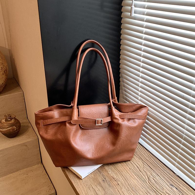 Autumn/Winter New High Quality Single Shoulder Bag Large Capacity Commuting Handbag Fashionable Versatile Tote Bag PU Leather