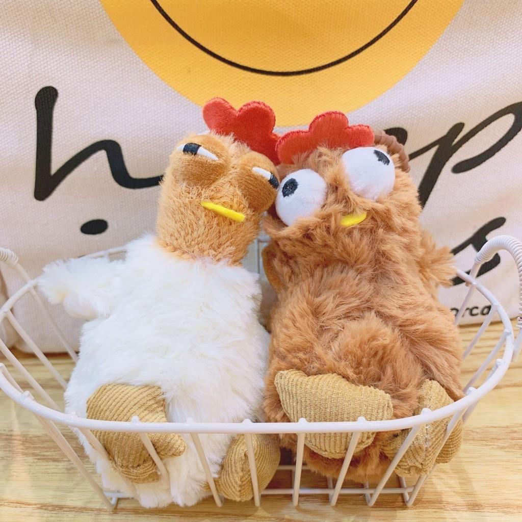 Adorable Plush Chicken Keychain Soft Short Plush Stuffed Animal Toy With Bubble Blowing Feature