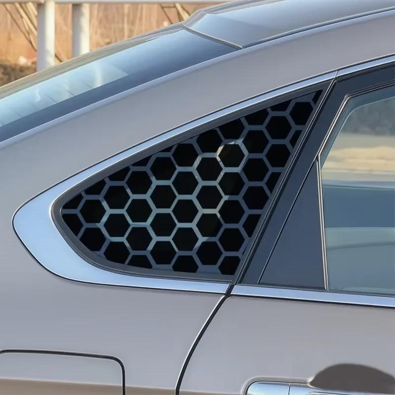 75x50 см Матовый Черный Автомобильные Наклейки Полый Шестиугольник Дизайн Соты для Декора Бокового Окна Автомобиля Аксессуар
