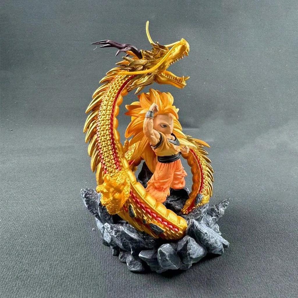 Q Version Z Figure Ssj3 Goku Action Figures Dragon Fist Explosion 14CM PVC GK Statue Collectible Model Toys