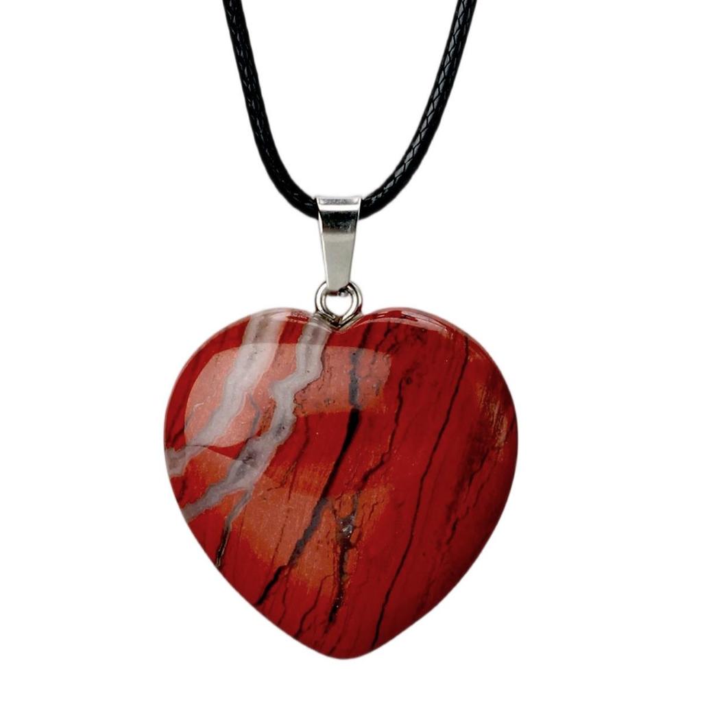 Valentine's Day Pink Crystal Heart Leather Necklace for Women - Fashionable Agate Cross-Border Jewelry.
