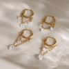 Uworld Geometric Zircon Drop Earrings For Women 18K Gold PVD Plated Stainless Steel Chains Tassel Earrings Fashion Jewelry Gift