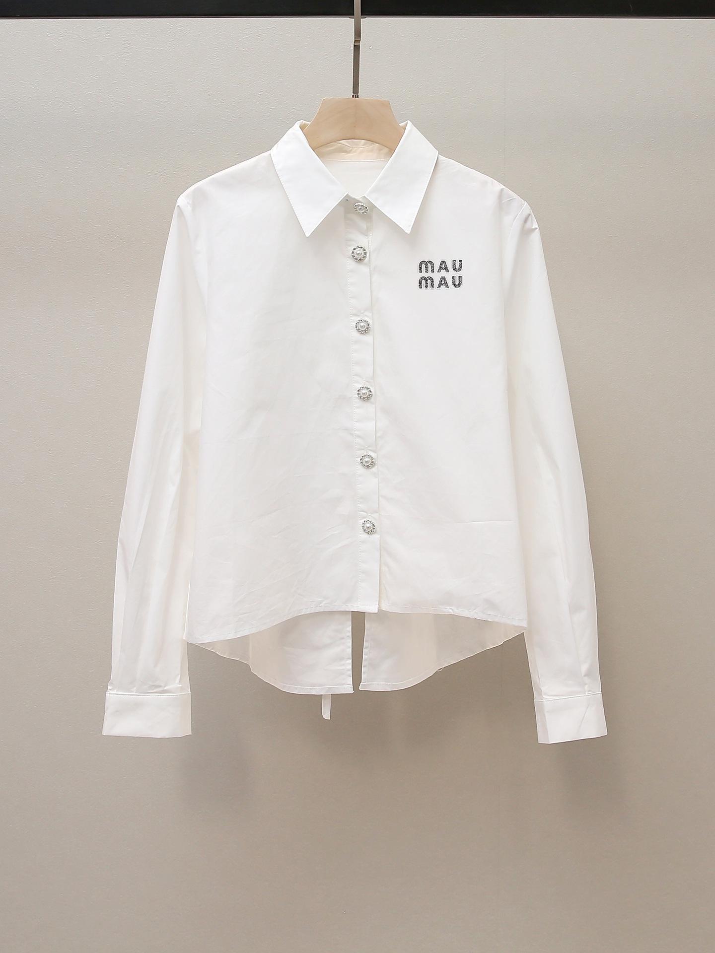 

Autumn French Casual Slit Lapel Loose Women s Shirt S белый