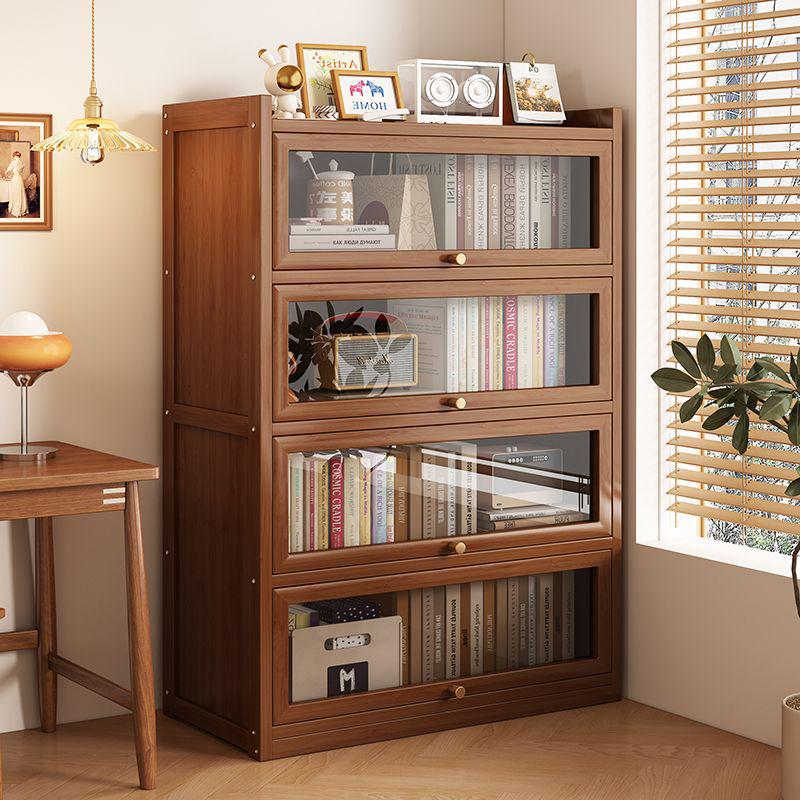 Floor-Standing Bookshelf for Students and Children - Compact Storage Cabinet for Small Apartment Living Rooms