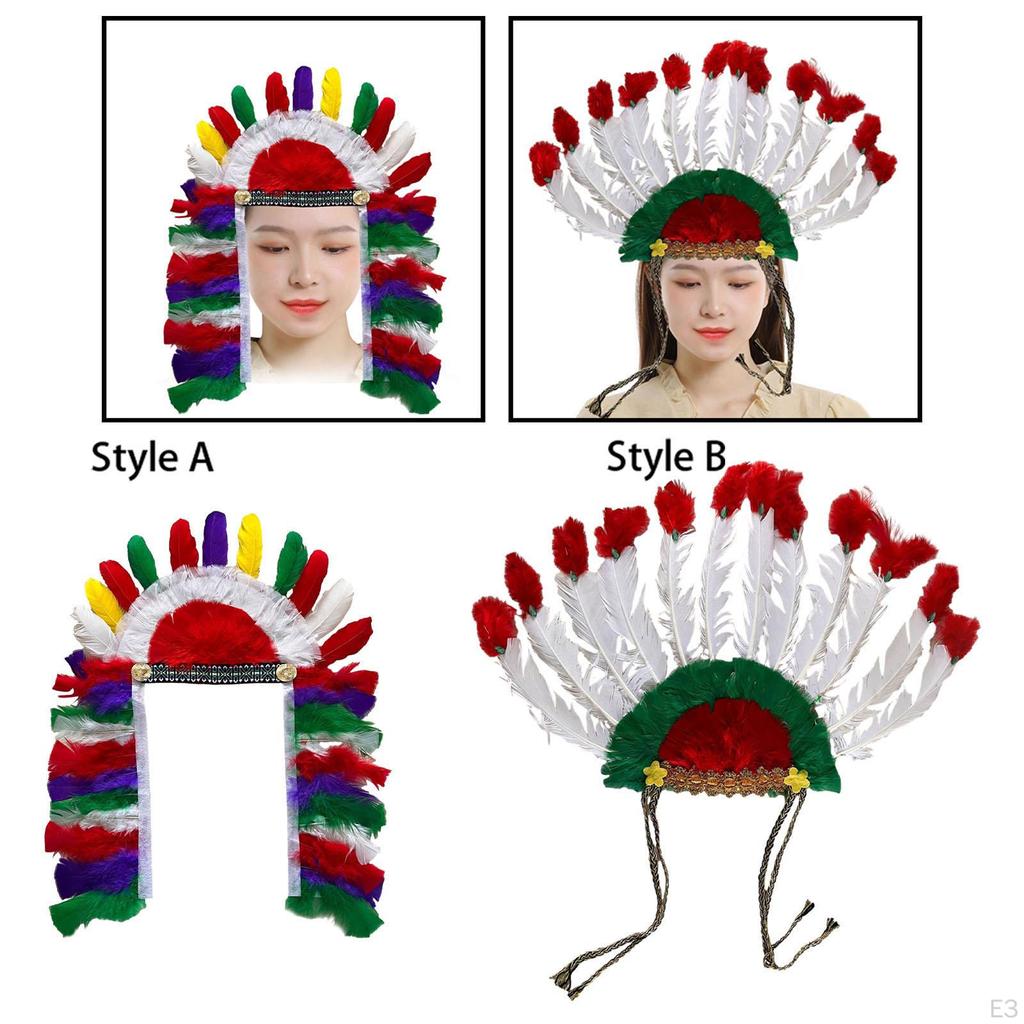 Feather Headdress Headband for Adults and Children