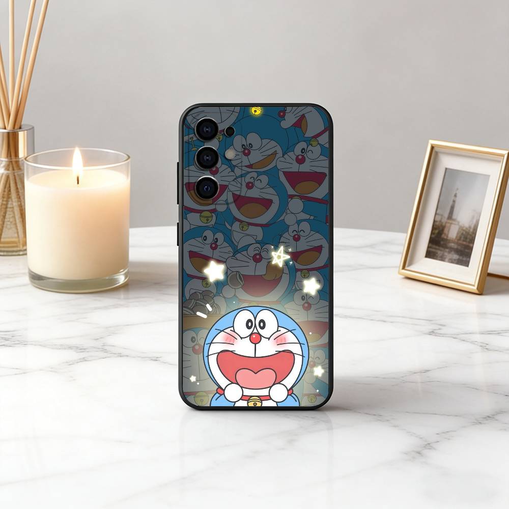 Clever cute D-Doraemon-es Phone Case Black Silicone Soft For Samsung S25,S24,S21,S22,S23,S30,Ultra,S20,Plus,Fe,Lite