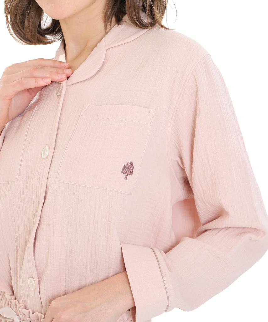 Narue Pajama Cream Puff Gauze Calm Color Tailored Pajamas Women's Set, (R),