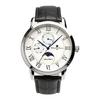 [Salvatore Mara] Uhr Mondphase Multikalender 5 ATM wasserdicht Business Formal Herren Ledergürtel Limitiertes Modell Silber Weiß SM21106-SSWH