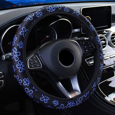 Capa de volante de carro 38 cm capa de volante para mulheres flores impressão antiderrapante funda volante carro