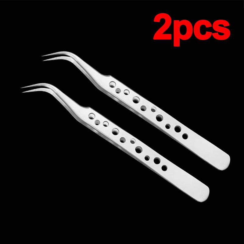 Industrial Tweezers Electronics Anti-static Precision Stainless Curved Straight Tip DlY Tools Sets Forceps Phone Repair JMNZ04