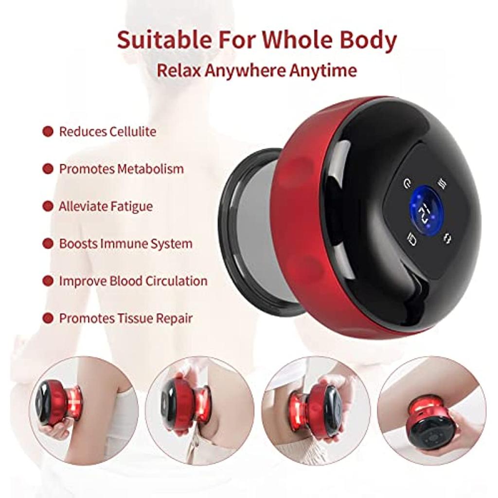Intelligentes dynamisches Schröpfen, 3-in-1-Schröpfgerät mit Vakuumfunktion, Cellulite-Massagegerät, elektrisches Gua-Sha-Massagegerät mit 12 Saugstufen