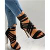 Summer Women's Fashion Bandage Back Zipper Sandals  Sexy Pointed Toe Versatile Solid Color Banquet Party Stilettos Large 43