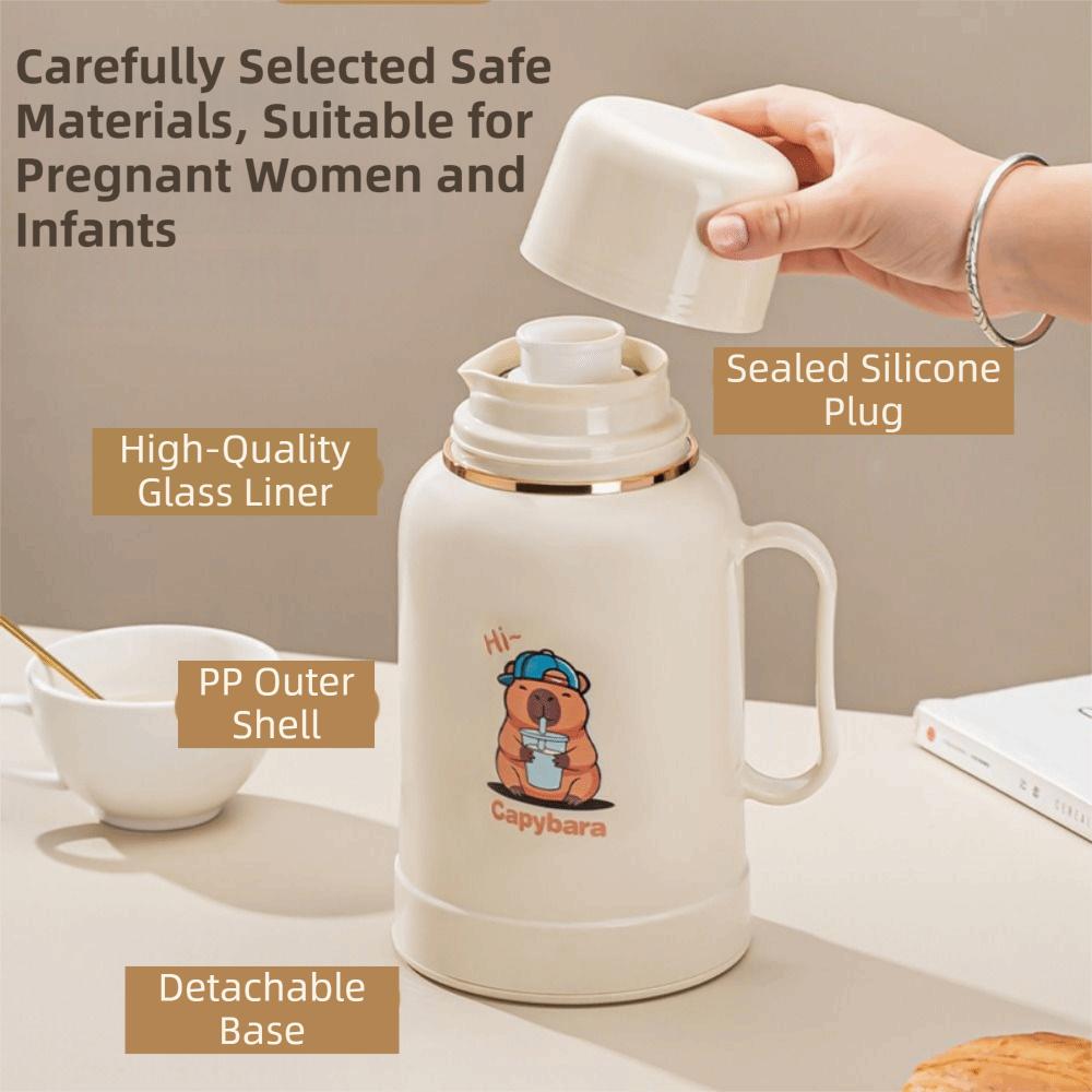Large Capacity Capybara Thermos Water Cup Cartoon Anime Thermal Insulation Pot  Outdoor Sports