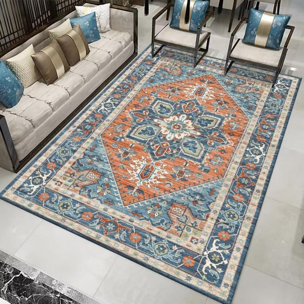 Persian Imitation Cashmere Washed Back Carpet Retro National Style Living Room Tea Table Carpet Sofa Bedroom Floor Mat